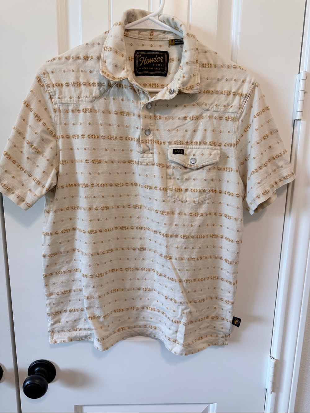 Howler Brothers Ranchero Polo M Jacquard Pearl Snap Western